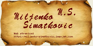 Miljenko Simatković vizit kartica